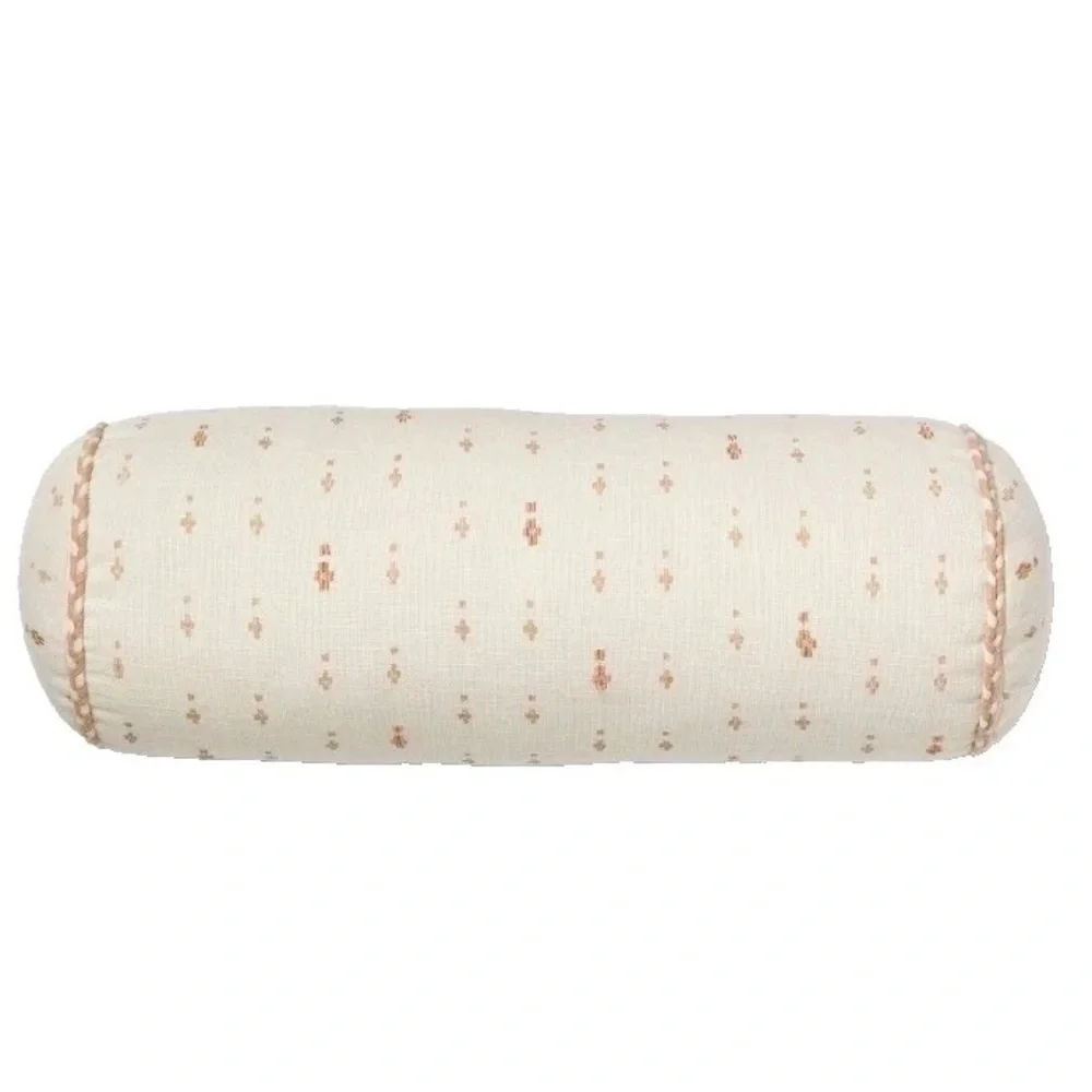 NEW Threshold Geo Print Peach & Cream Color Bolster Pillow, 18